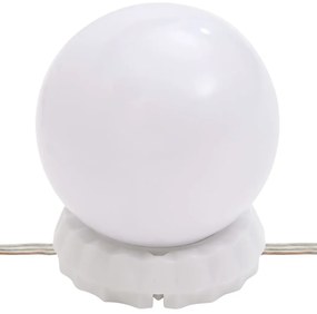 Toucador com luzes LED 95x50x133,5 cm pinho maciço branco