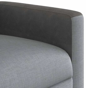 Poltrona de massagens reclinável tecido cinzento-claro