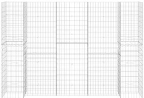Gabião em forma de H fio de aço 260x40x200 cm