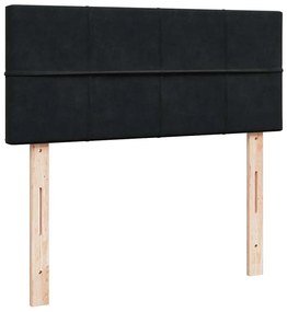 Estrutura de cama otomana com colchão 120x200 cm veludo preto