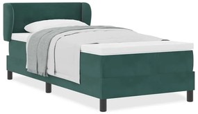 Cama Box com Colchão vidaXL Verde Escuro 90x190 cm de Veludo