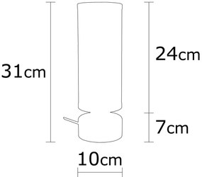 Candeeiro de Mesa Amasra – Preto – Diâmetro 10 cm, Altura 31 cm