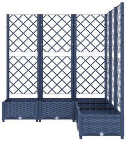 Vaso/floreira jardim c/ treliça 120x120x121,5cm PP cinzento azul