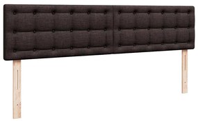 Estrutura de cama otomana com colchão tecido castanho escuro