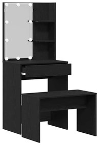 Conjunto de Mesa de Maquilhagem vidaXL com LED de Madeira de Engenhari