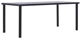 Mesa de jantar 200x100x75 cm MDF preto e cinzento cimento