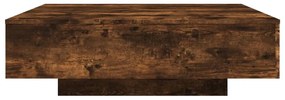 Mesa de centro com luzes LED 100x100x31 cm carvalho fumado