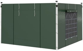Paredes Laterais para Tenda de 2 Painéis 295x195 cm com Janela Enroláv