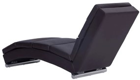 Chaise longue couro artificial castanho