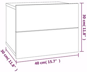 Mesa cabeceira 2 pcs 40x30x30 cm derivados madeira cinza sonoma