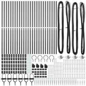 Posts de Cerca com Ponta - 26 peças Ø32 mm, 180 cm, Aço Galvanizado