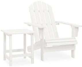 vidaXL Cadeira de jardim Adirondack com mesa madeira de abeto branco