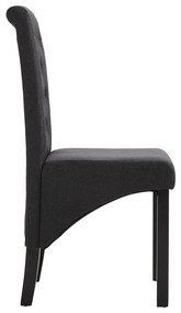 Cadeiras de jantar 4 pcs tecido cinzento-escuro