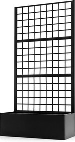 Floreira Quadrada com Treliça, 90 x 40 x 180,5 cm, Capacidade de 100 L, Preto