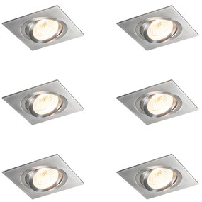 Conjunto de 6 focos embutidos de aço inclináveis - Lock 1