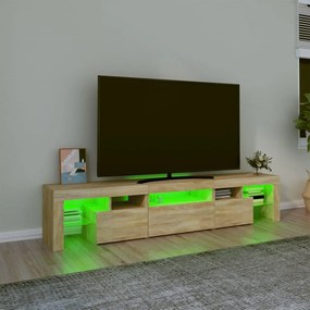Móvel de TV com luzes LED 200x36,5x40 cm carvalho sonoma