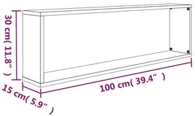 Prateleiras cubo 2 pcs derivados de madeira carvalho castanho