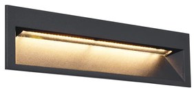 Candeeiro de Parede Embutido Moderno Preto 28cm incl. LED IP65 - Mert