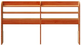 Cabeceira com prateleiras 140 cm pinho maciço castanho-mel