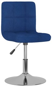 vidaXL Cadeira de jantar giratória tecido azul