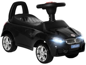 HOMCOM Carro Andador para Crianças com Faróis Música Buzina Volante Compartimento de Armazenamento 63,5x28x36 cm Preto | Aosom Portugal