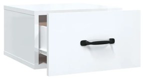 Mesas de cabeceira parede 35x35x20 cm branco brilhante