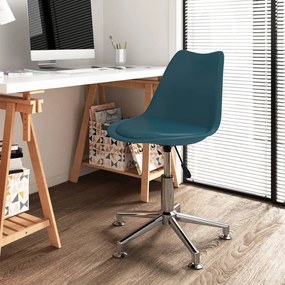 Cadeira de escritório giratória couro artificial turquesa
