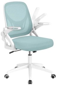 Cadeira ergonômica de mesa para computador com suporte lombar e braços dobráveis - rosa