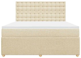 Cama com molas/colchão 180x200 cm tecido cor creme