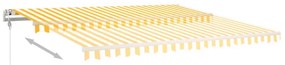 Toldo retrátil automático 450x350 cm amarelo e branco