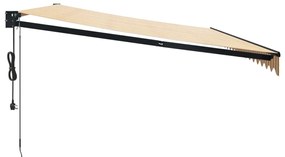 Toldo retrátil automático 5x3 m amarelo e branco