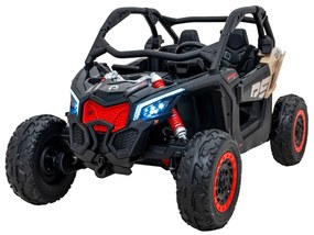 Carro elétrico para Crianças 24V 4x200W 2 Lugares, Buggy Can-Am Maverick Turbo RR Rodas de EVA, Assento de couro Preto