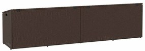 Caixa de arrumação para jardim 220x50x58 cm vime PE castanho