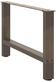Pés para mesa de centro em aço natural, 2 peças, 70x (42-43) cm, aço