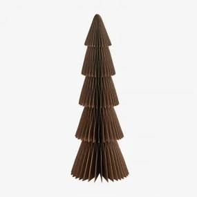 Pack De 2 Árvores De Natal Em Papel Jesper ↑29,5 Cm & Castanho Caramelo Com Borda Dourada - Sklum