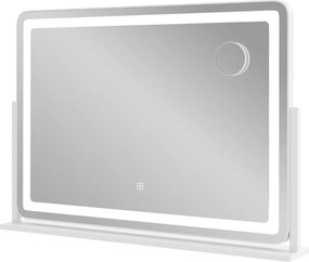Espelho de maquilhagem com luzes grande de 80 x 55 cm com espelho de aumento de 10X Controlo tátil 3 modos de iluminação Branco