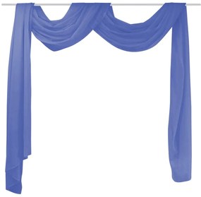 vidaXL Cortinas em voile 140x600 cm azul real