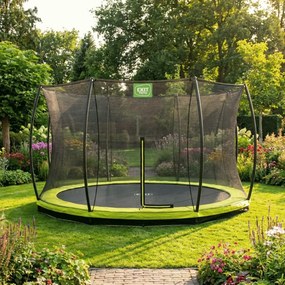 Trampolim redondo de solo Silhouette ø366 cm com rede de segurança - verde