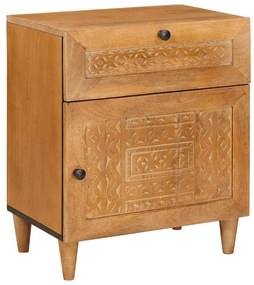 vidaXL Mesa-de-cabeceira com gaveta Castanho-claro 50 x 33 x 60 cm