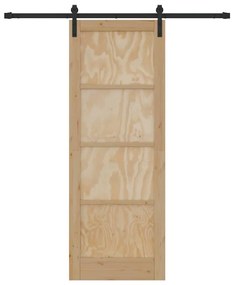 Porta Deslizante com Conjunto de Ferragens 78x211 cm Madeira Maciça de