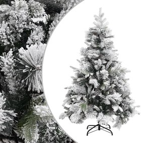 vidaXL Árvore de Natal c/ flocos de neve e pinhas 150 cm PVC e PE