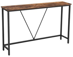 Mesa consola de 120 x 23 x 74 cm Castanho vintage + Preto