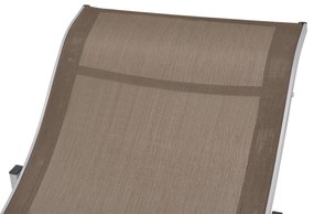 Espreguiçadeiras dobráveis 2 pcs textilene cinzento-acastanhado