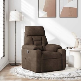 Poltrona reclinável tecido de microfibra castanho