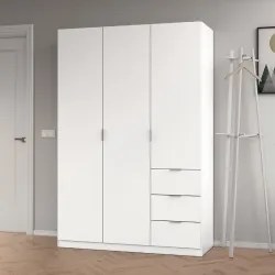 Roupeiro 3 Portas e 3 Gavetas LISBOA Branco