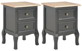 vidaXL Mesas-de-cabeceira 2 pcs 35x30x49 cm MDF preto