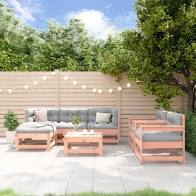 7 pcs conjunto lounge de jardim madeira de douglas maciça