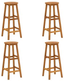 vidaXL Bancos de bar 4 pcs madeira de acácia maciça
