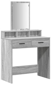 Mesa de Maquilhagem Cinzenta Sonoma com Gavetas 79x41x140 cm