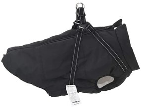 casaco para cães com arnês impermeável reflexivo preto 4XL